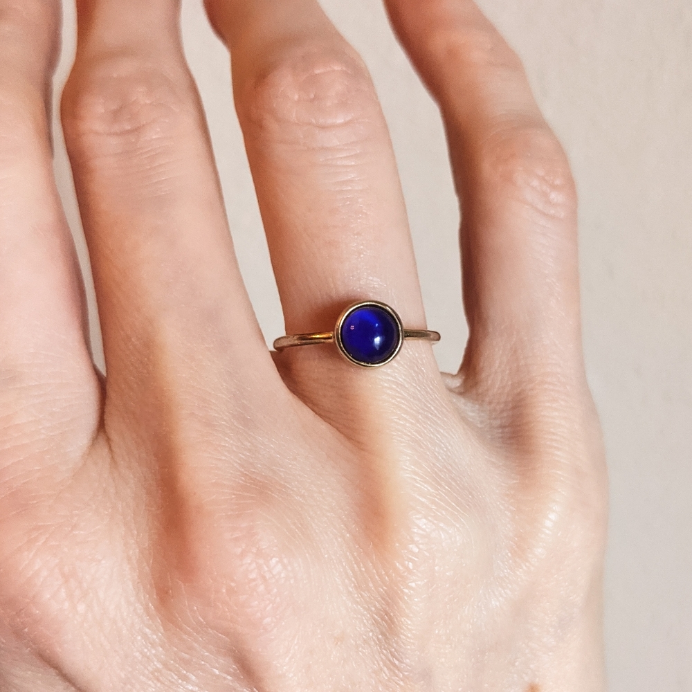 NWT Honeycat Jewelry Silver Plated Mini Mood Ring, Size 6 - Picture 4 of 7